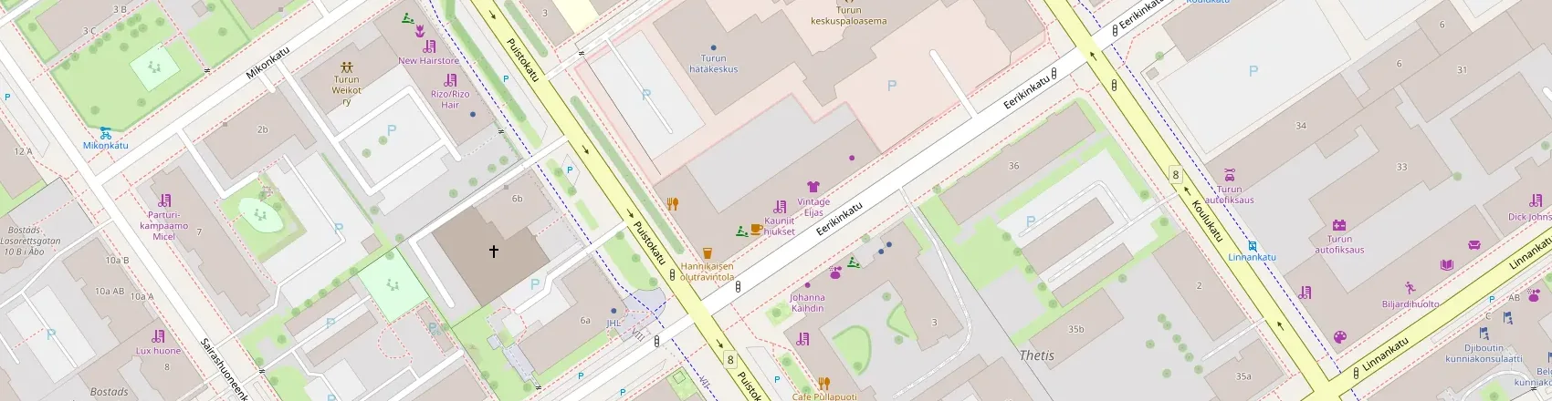 OpenStreetMap-kartta: Eerikinkatu 37, 20100 Turku